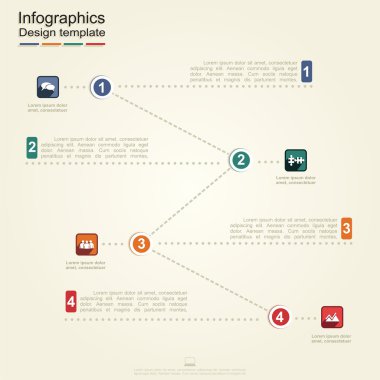 Infographic rapor şablonu çizgileri ve simgeler. vektör