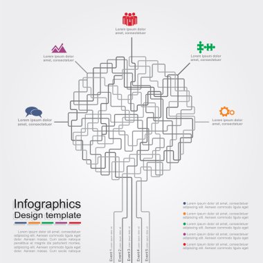 Infographic rapor şablonu metin ve simgeleri. Vektör