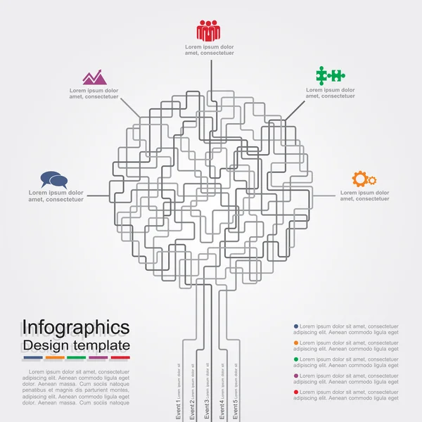 Infographic report template with text and icons. Vector — Stock Vector