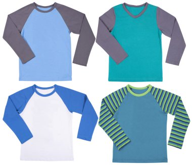 Erkek gömlek kümesi. Beyaz arka plan üzerinde izole.