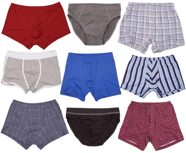 Conjunto de cuecas masculinas. Isolado sobre fundo branco . — Fotografia de Stock