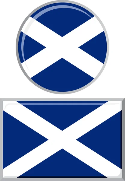 Bandera escocesa redonda y cuadrada. Ilustración vectorial . — Vector de stock