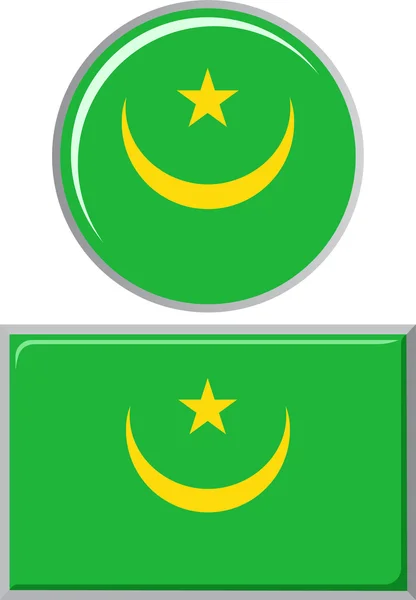 Мавританский круглый и квадратный иконный флаг. Векторная иллюстрация . — стоковый вектор