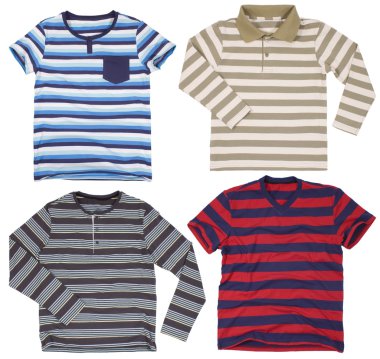 Erkek gömlek kümesi. Beyaz arka plan üzerinde izole.