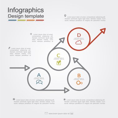 Infographic rapor şablonu düzeni. Vektör çizim