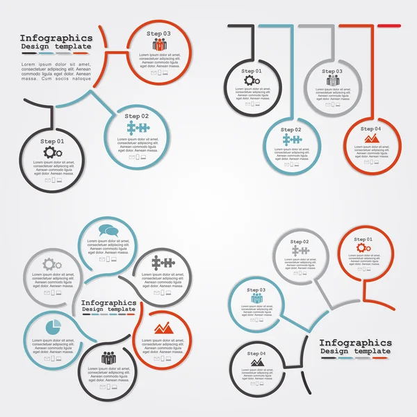 Conjunto de layout de modelo de relatório de infográficos. Vetor — Vetor de Stock