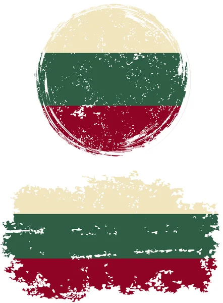 Болгарские круглые и квадратные гранж флаги. Векторная иллюстрация . — стоковый вектор