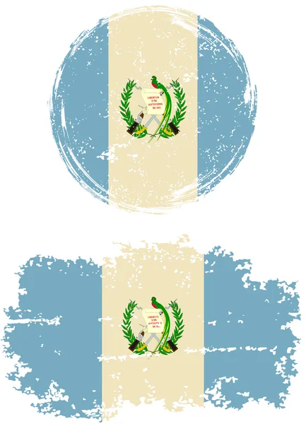 Guatemalan round and square grunge flags. Vector illustration. — Stockvector