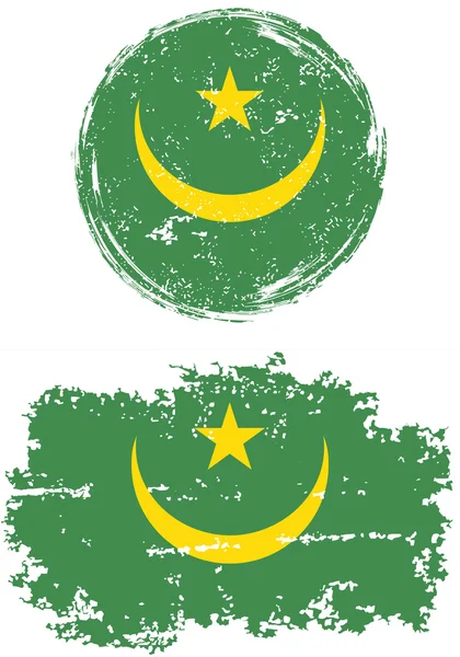 Мавританские круглые и квадратные гранж-флаги. Векторная иллюстрация . — стоковый вектор