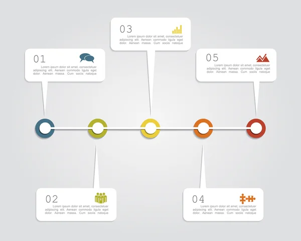 Modèle de mise en page infographique chronologique. Illustration vectorielle . — Image vectorielle