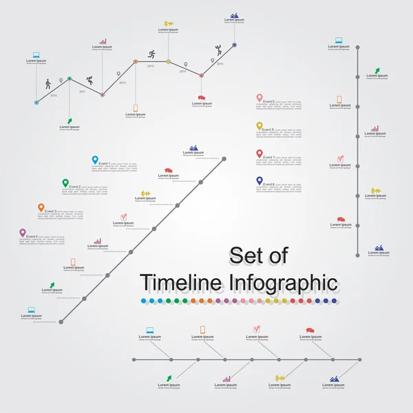Conjunto de plantillas de diseño de infografías. Ilustración vectorial . — Vector de stock