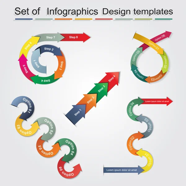 Zestaw wzorców projektowych infografiki. Ilustracja wektorowa. — Wektor stockowy