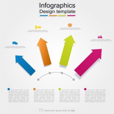Infographic rapor şablonu metin için yer ile. Vektör