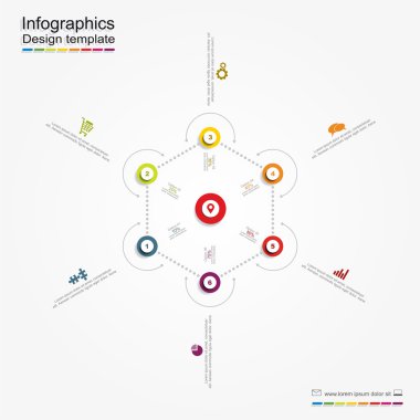 Infographic rapor şablonu. Vektör çizim