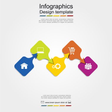 Infographic rapor şablonu. Vektör çizim