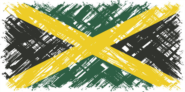 Jamaican grunge flag. Vector illustration.