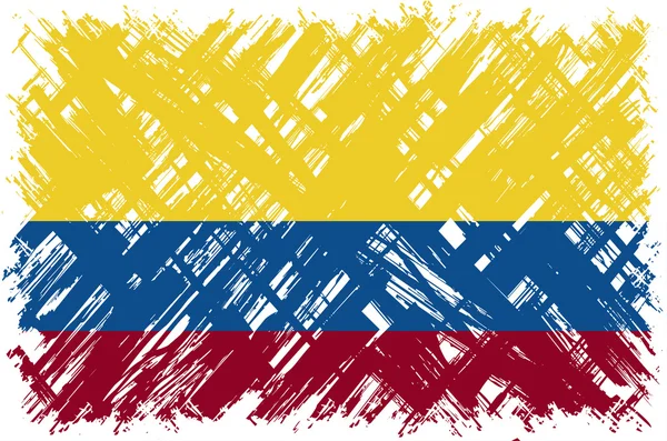 Bandera grunge colombiana. Ilustración vectorial . — Vector de stock