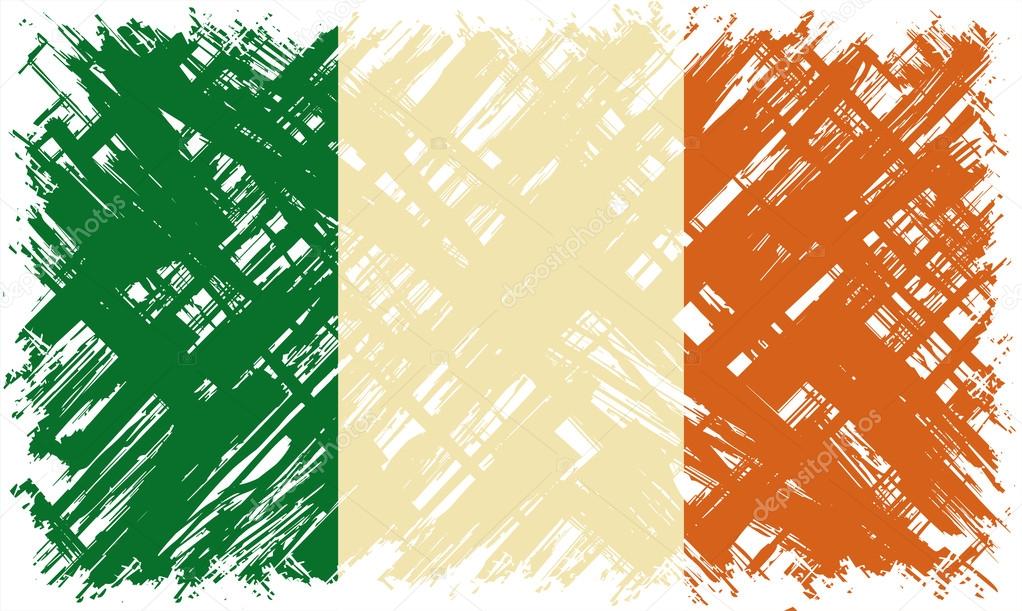 Irish grunge flag. Vector illustration.