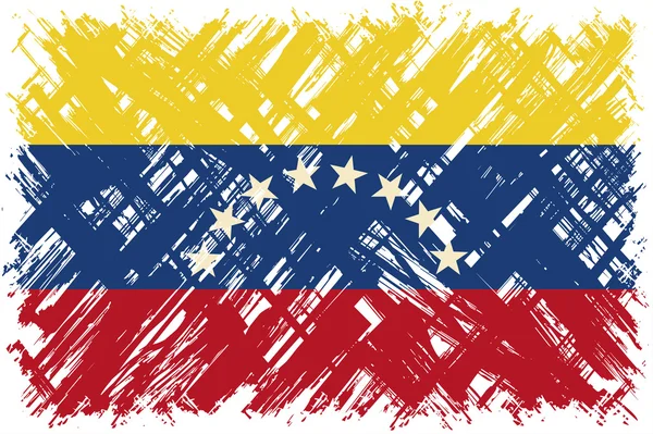 Bandera grunge venezolana. Ilustración vectorial . — Vector de stock