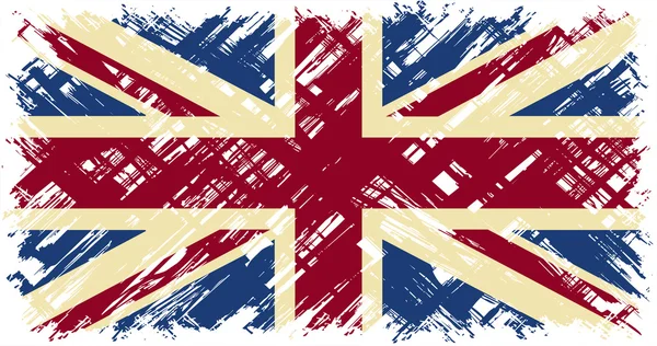 Britse grunge vlag. vectorillustratie. — Stockvector