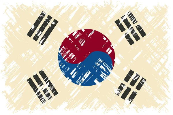 South Korean grunge flag. Vector illustration. — Stock Vector