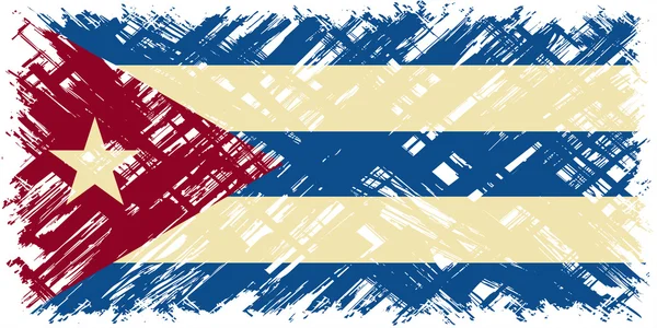 Bandeira do grunge cubano. Ilustração vetorial . — Vetor de Stock