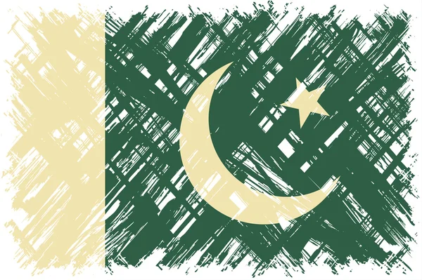 Bandera grunge paquistaní. Ilustración vectorial . — Archivo Imágenes Vectoriales