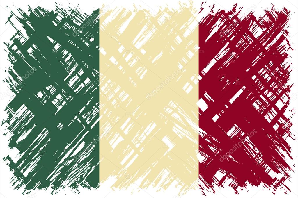 Italian grunge flag. Vector illustration.