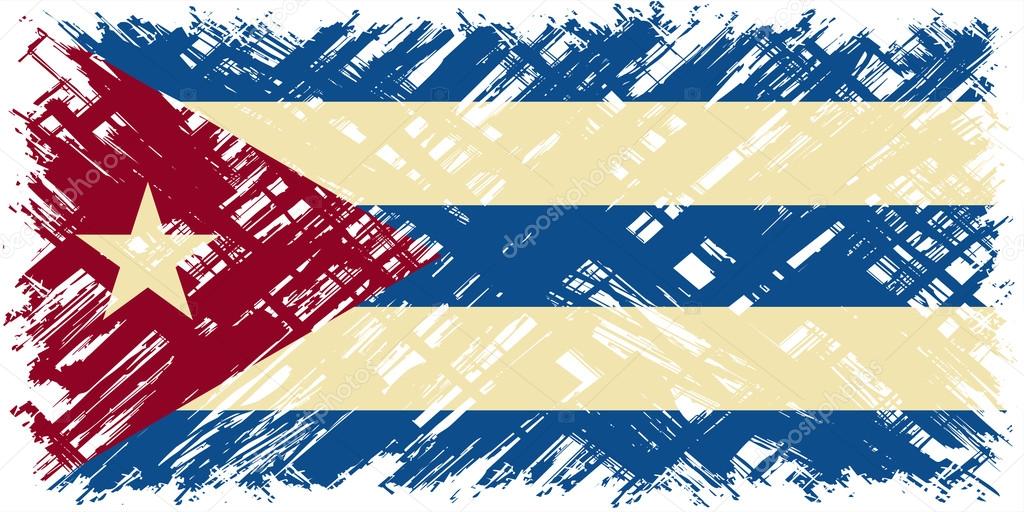 Cuban grunge flag. Vector illustration.