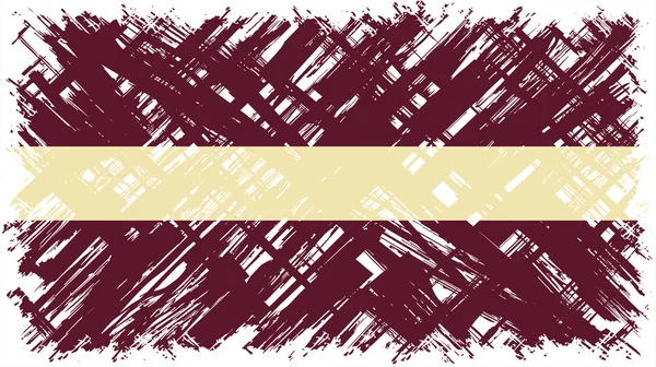 Lettische Grunge-Flagge. Vektorillustration. — Stockvektor