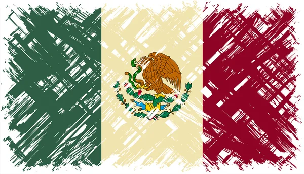 Mexikanska grunge flagga. vektor illustration. — Stock vektor
