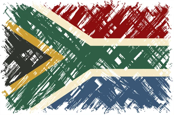 Sydafrikanska grunge flagga. Vektor illustration. — Stock vektor
