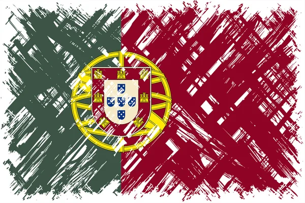 Portugiesische Grunge-Flagge. Vektorillustration. — Stockvektor