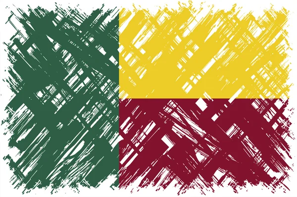 Флаг гранжа Бенина. Векторная иллюстрация . — стоковый вектор