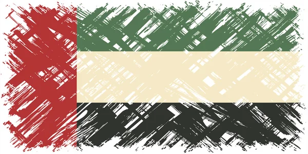 Bandera Grunge de los Emiratos Árabes Unidos. Ilustración vectorial . — Vector de stock