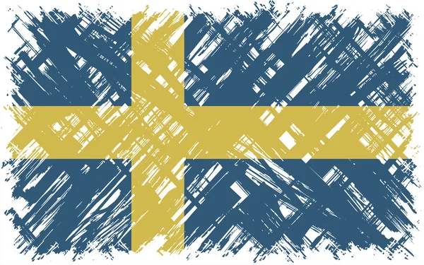 Grunge švédská vlajka. vektorové ilustrace. — Stockový vektor