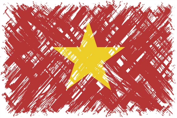 Bendera grunge Vietnam. Ilustrasi vektor . - Stok Vektor