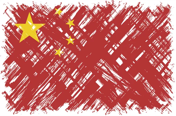 Kinesiska grunge flagga. vektor illustration. — Stock vektor