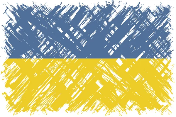 Ukrainian grunge flag. Vector illustration. — Stock Vector