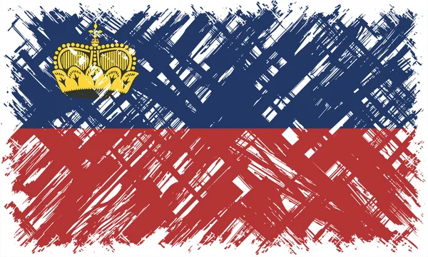 Liechtenstein grunge flag. Vector illustration. — Stock Vector