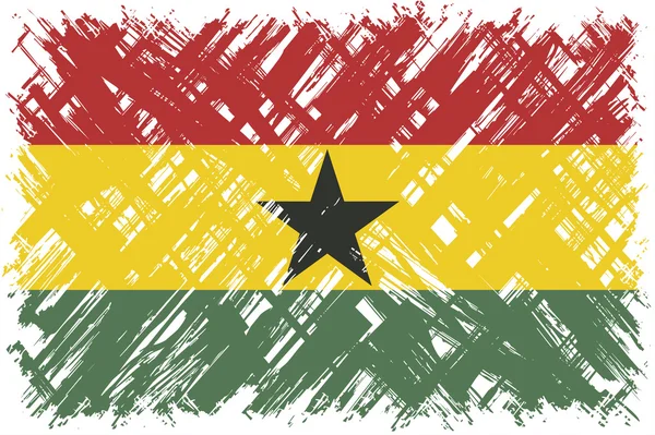 Ghananska grunge flagga. Vektor illustration. — Stock vektor