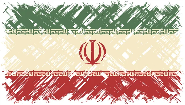 Bandiera grunge iraniana. Illustrazione vettoriale . — Vettoriale Stock