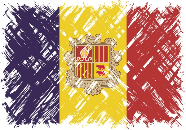 Andorran grunge flag. Vector illustration. — Stock Vector