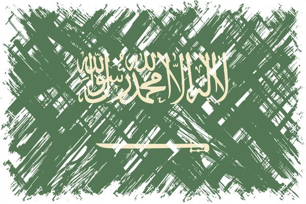 Saudiarabiska grunge flagga. Vektor illustration. — Stock vektor