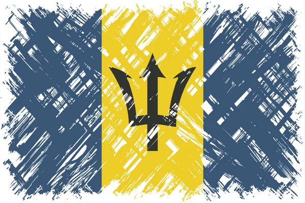 Barbados grunge flag. Vector illustration. — Stock Vector