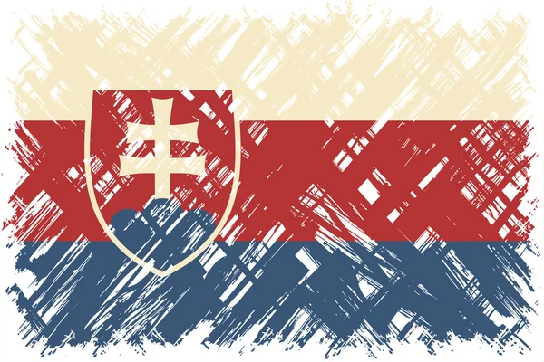 Slovak grunge flag. Vector illustration. — Stock Vector