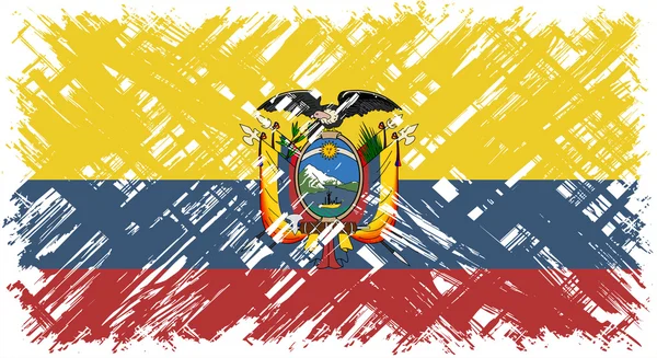 Bandera grunge ecuatoriana. Ilustración vectorial . — Vector de stock