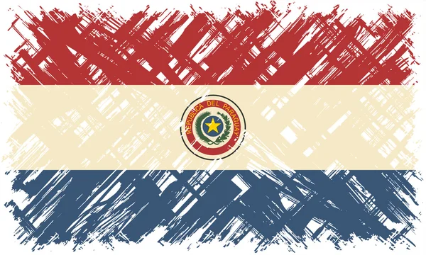 Paraguayaanse grunge vlag. vectorillustratie. — Stockvector