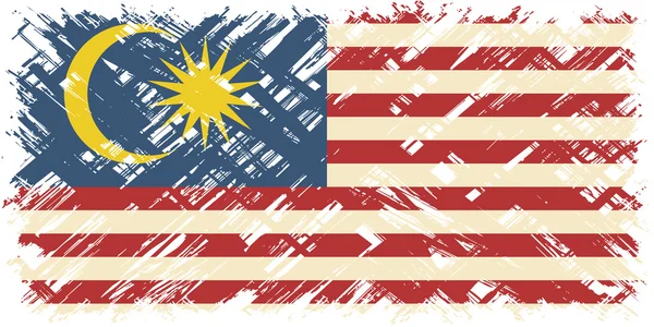Malaysiska grunge flagga. vektor illustration. — Stock vektor