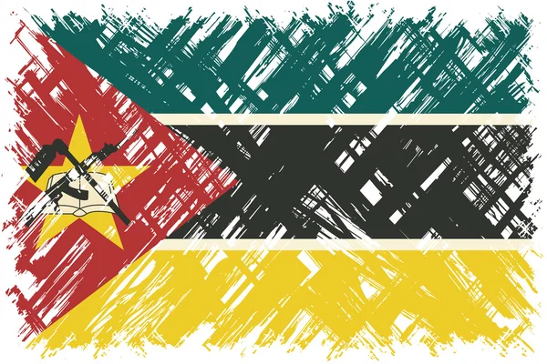 Mozambik grunge bayrak. vektör çizim. — Stok Vektör